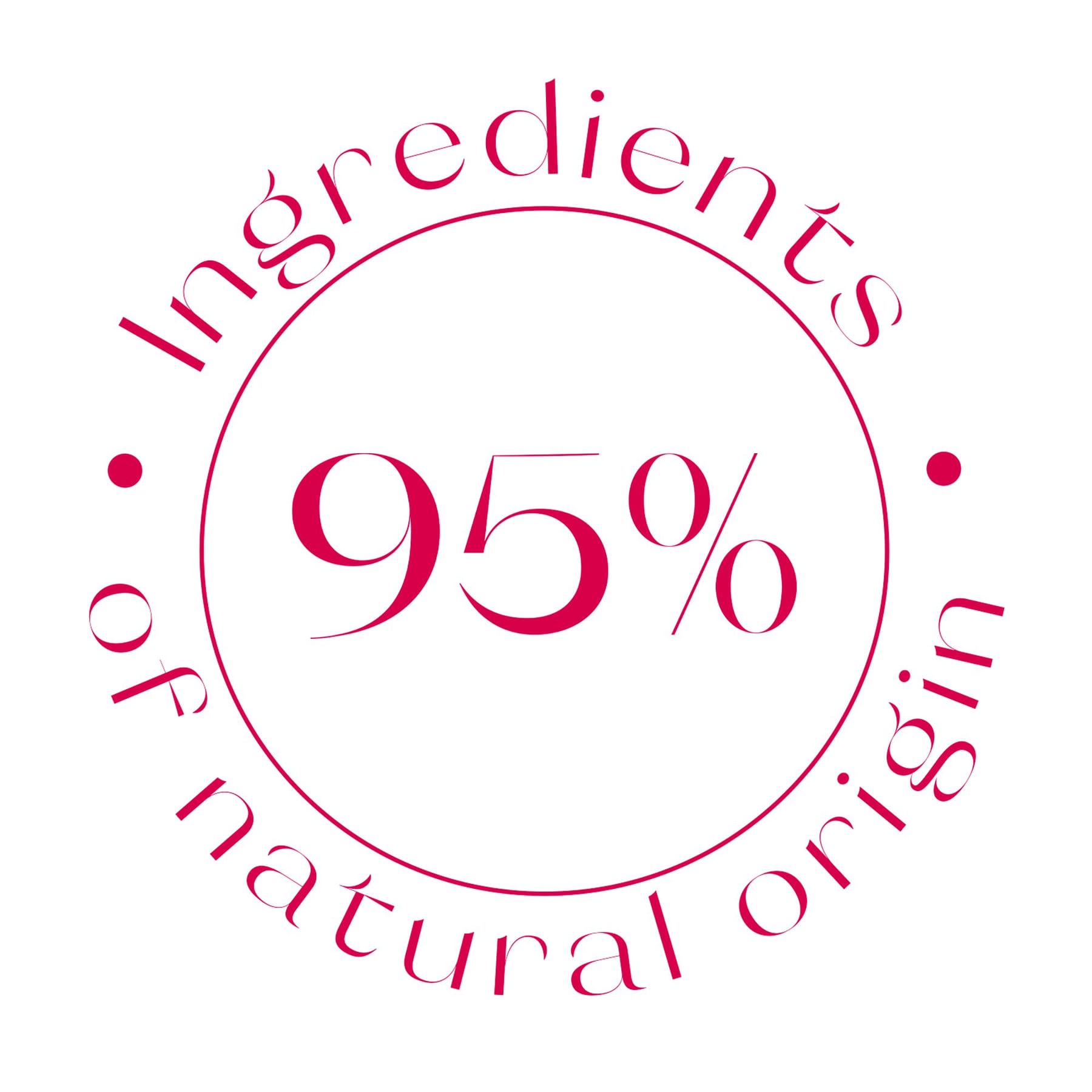 95% d'ingrédients d'origine naturelle
